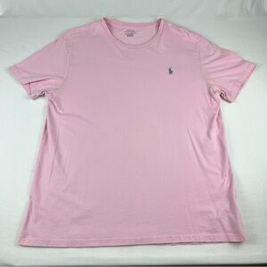 Polo Ralph Lauren Men's Pink Short Sleeve Crew Neck T-shirt, Size L‎